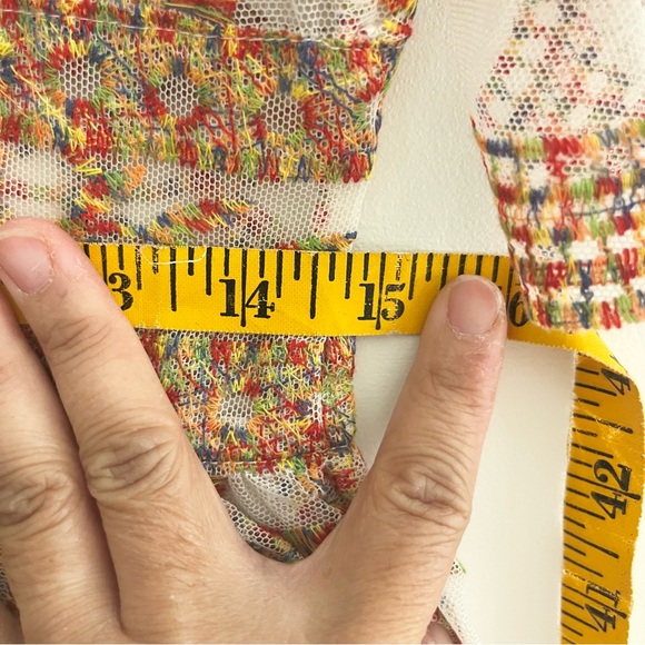 Cloud Ten Floral Embroidered Dress Multi Color Lace Maxi Ruffled Sleeves VNeck L - Picture 14 of 16